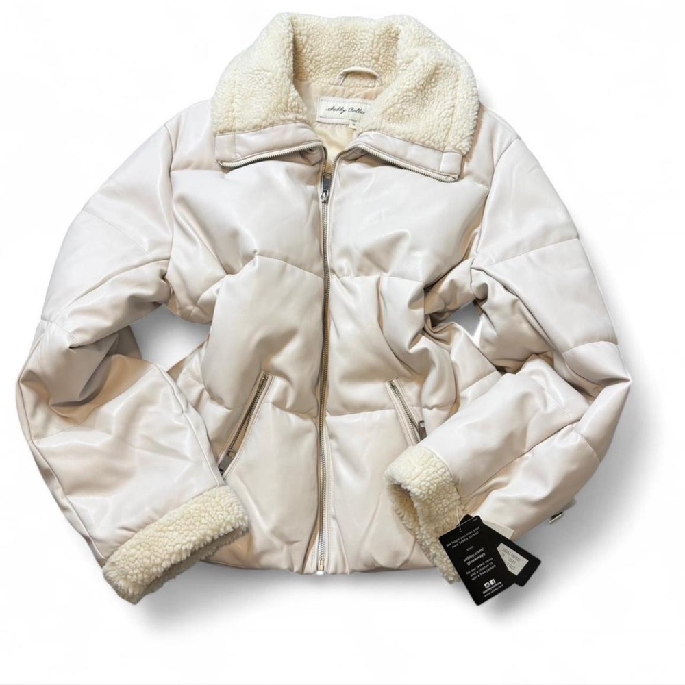 Faux Leather & Faux Shearling Jacket